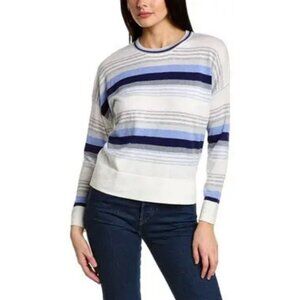 Wispr by Brodie Gradient Nautical Stripe Silkblend Sweater Blue White Size Large